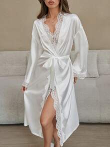 女式睡袍 - 白色 - 查看 5