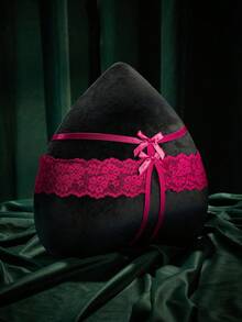 SHEIN 1pc Petitdoll Bow Lace Crotchless Sexy Panties For Women - Hot Pink - View 3