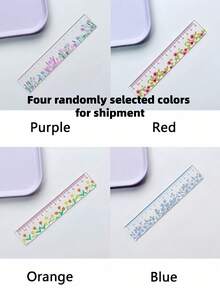 1/2/4 件套，透明植物尺，返校必备花卉尺，5.91 英寸亚克力尺，学校及办公用品 - 彩色 - 查看 7