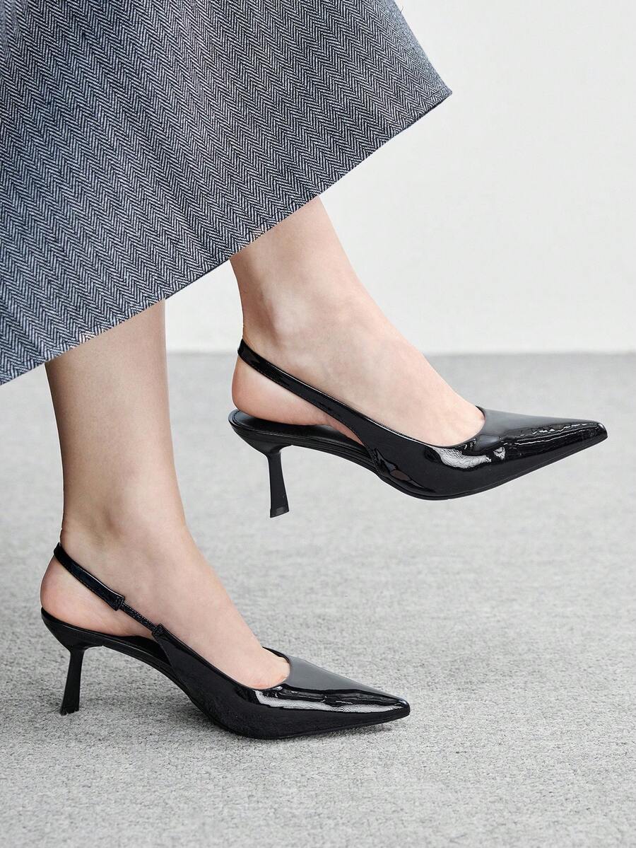 CUCCOO BIZCHIC Casual Commute Minimalist Pointed Toe Women Pumps For Christmas - Black grey - View 1