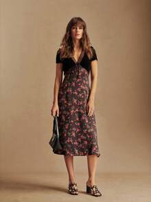 Rosivie 女士优雅通勤藤蔓高跟凉鞋 - 黑色 - 查看 6