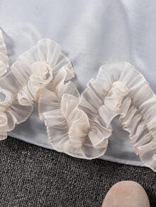 SHEIN Elladie kids Young Girl' Summer Sleeveless Polka Dot Bow Decor Princess Dress, Light Blue Summer Cotton Mini Satin Dress Cute And Elegant Ruffle Dress Young Kids Flower Kids Dresses Light Blue Little Girls Dress Kids Dresses For Girls Light Blue Dress For Kids Girls Blue Dresses Kids Dresses With Ruffles Kids Dresses Bow Shoulder Kids Dresses For Girls Blue - Blue - View 4