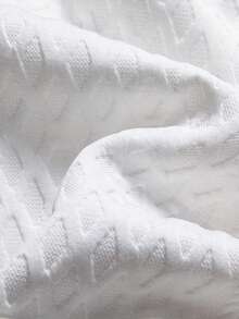 Manfinity Homme 男士夏季休闲纹理前开襟撞色短袖衬衫 - 白色 - 查看 3