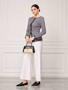 Sleekvia 女士时尚黑色绒面革舒适休闲乐福鞋，适合通勤、户外活动、购物、工作和日常穿着。 - 黑色 - 查看 6