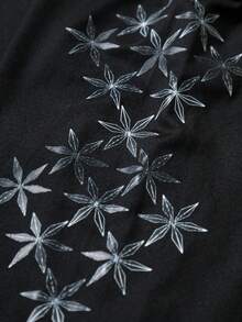 GENIUS ODE Men's Street Style, Short Cut, 3/4 Sleeve T-Shirt, Letter Print T-Shirt - Black - View 9