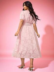 Hourglow Vestido elegante de unicolor con recortes, talla grande, para verano - Rosa - Ver 2