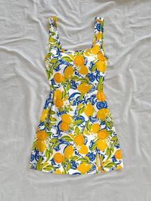 Soleia Đầm ngắn cổ chữ U hở lưng dành cho nữ, thích hợp cho mùa hè. - Nhiều màu - Xem 4