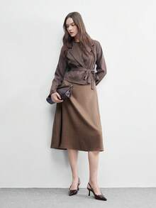 CUCCOO BIZCHIC Bombas de punta fina minimalistas y casuales para mujeres para Navidad - Óxido marrón - Ver 6