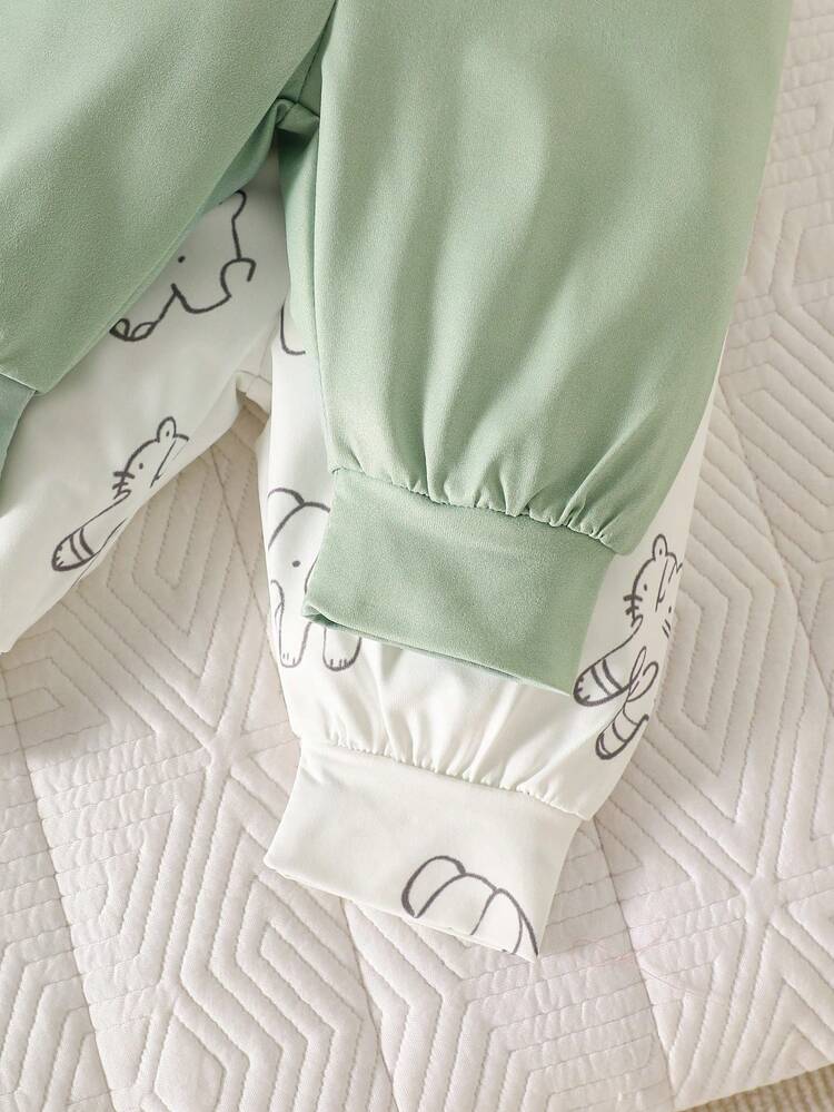 SHEIN Conjunto de 5 piezas para bebé recién nacido unisex: Pelele + Pantalones + Gorro, para verano - Multicolor - Añade 4