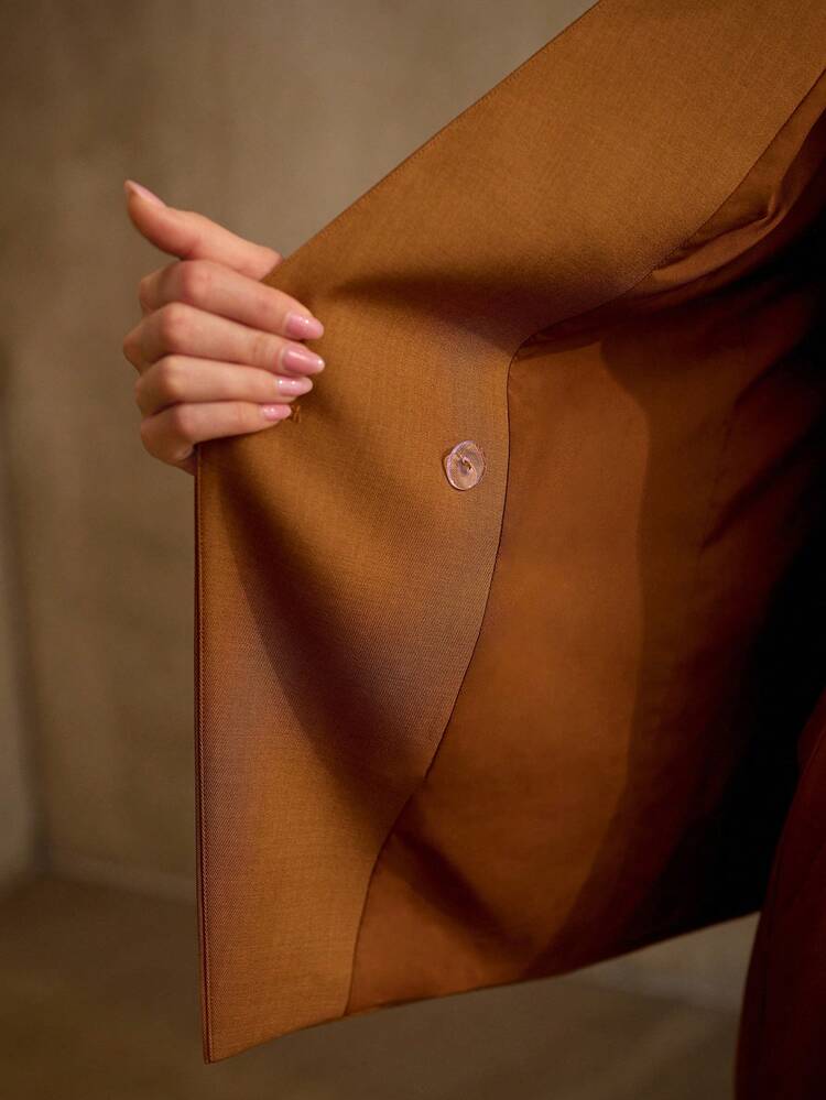 V-NECK BLAZER WITH FAUX LEATHER BELT, OLD MONEY VINTAGE STYLE, SPRING/SUMMER
