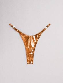 Swim Vcay 全身印花丁字比基尼泳裤，适合夏季海滩穿着 - 橘色 - 查看 3