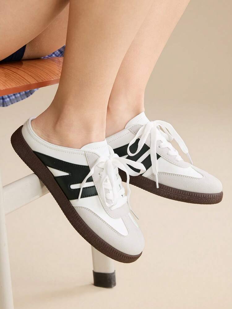 CUCCOO EASI Zapatillas blancas de entrenamiento alemanas para mujer, temporada primavera/otoño 2024, con suela gruesa y elevada, zapatillas casuales de vuelta al colegio