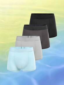 SHEIN 4pcs/Set Teen Boys' Breathable Minimalist Briefs, Comfortable & Versatile - Multicolor - View 3