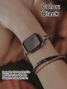 Teckwe Suitable For Applewatch Slim Watch Strap With 42/44/45/49mm Black Bracelet, A Simple And Stylish Gift For Girls - Multicolor - View 4