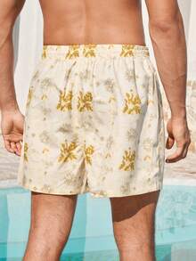 Manfinity VDAYZ 男士度假抽绳腰带亮片印花休闲沙滩短裤 - 彩色 - 查看 5