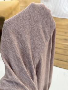 SHEIN Pregnant Women's Casual Letter Embroidered Front Button Contrast Trim Maternity Dress - Khaki - View 6