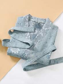 1 chiếc, Áo choàng tắm dài kiểu cổ điển, Áo choàng tắm bằng vải cotton gạc nguyên chất, Áo choàng tắm mùa hè, Thấm hút tốt, nhanh khô, Áo choàng tắm nữ, Khăn tắm có thể mặc được, Đồ ngủ mùa xuân và mùa hè, Vải gạc đôi, Đồ dùng phòng tắm, Đồ gia dụng - nhiều màu - Xem 5