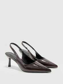 CUCCOO BIZCHIC Bombas de punta fina minimalistas y casuales para mujeres para Navidad - Óxido marrón - Ver 7
