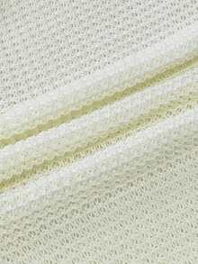 INAWLY Áo khoác cardigan dệt kim tay ngắn, màu trơn, cài một hàng khuy, kiểu dáng thường ngày dành cho nữ. - Màu be - Xem 6