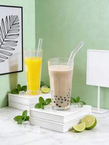 Bộ 4 ống hút trà sữa trân châu bằng thủy tinh, kèm 1 cọ vệ sinh, dùng cho trà sữa trân châu, sinh tố, đồ dùng nhà bếp, quà Giáng sinh. - Trong sáng - Xem 2