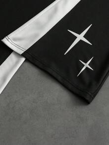 PAVTROS 男士字母印花圆领短袖T恤和抽绳腰休闲裤套装 - 彩色 - 查看 5