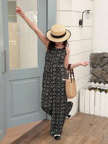 Dazy Kids Tween Girls' All-Over Print Casual Vacation Pants Summer - Black - View 4