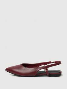 Sleekvia Women's Pointed Toe Casual Versatile Flat Shoes - Burgundy - View 6
