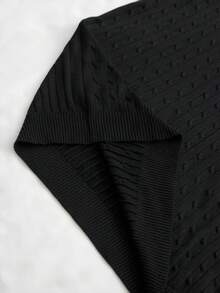 Manfinity CityGents Men's Solid Color Knitted Short Sleeve Top - Black - View 7