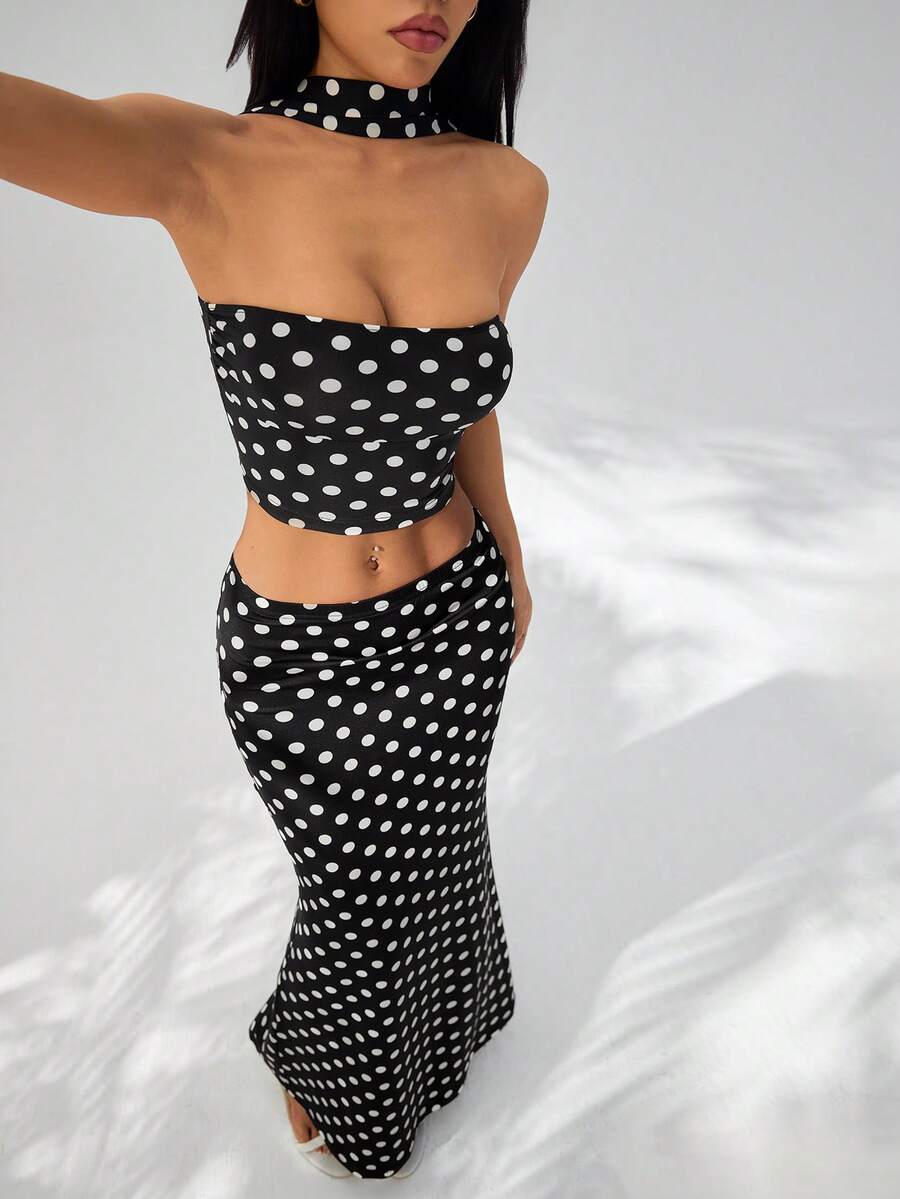 SHEIN PETITE Bộ đồ hai mảnh dành cho nữ - màu đen - Xem 1