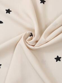 GlowEve 女士杏色长袖印花中长连衣裙，优雅适合春夏穿着 - 彩色 - 查看 6