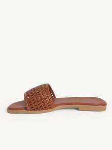 CUCCOO CHICEST Women's French Braided Open Toe Casual Beach Sandals For Summer Wedding Shoes Spring Shoes Bride Shoes - Brown - View 4