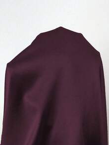 Rafferiza Elegant Women's Red Violet Satin Mermaid Long Party Dress With Round Neck And Long Split Sleeves - Red Violet - View 7