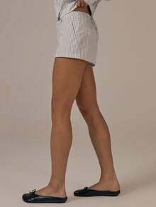 MUSERA 条纹迷你短裤 春夏可爱舒适田园风春露休闲度假节日 - 彩色 - 查看 4