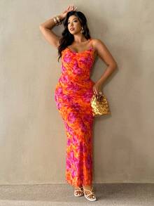 Auralis Đầm maxi nữ thanh lịch màu cam nhuộm tie-dye in họa tiết hoa, dây mảnh, hở lưng, eo chun, xếp ly, dáng đuôi cá, phù hợp cho kỳ nghỉ, hẹn hò, lễ hội âm nhạc/Dáng rộng, thanh lịch, công sở, nghỉ dưỡng, tiệc trà chiều, hẹn hò gợi cảm, tiệc tùng, phong cách retro, sinh viên, chụp ảnh trên bãi biển. - trái cam - Xem 8