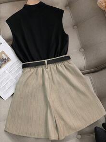 GlowEve A Simple And Elegant Two Pieces Set For Women's Woven Commuting In Summer - Multicolor - View 2