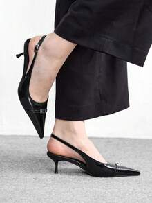 CUCCOO BIZCHIC 女士优雅尖头高跟鞋，通勤必备 - 黑色 - 查看 3