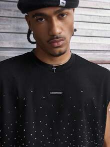 AXEPEAK 男士全印花圆领时尚街头风上衣 - 黑色 - 查看 4