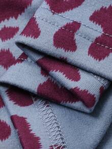 DAZY Tween Girls Short Sleeve Top & Pants Pajama Set, Fall - Burgundy - View 3