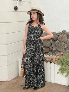 Dazy Kids Tween Girls' All-Over Print Casual Vacation Pants Summer - Black - View 3