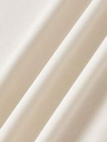 SHEIN MOD 女士优雅简约纯色不对称领口荷叶边腰身中长连衣裙，夏季 - 米色 - 查看 6