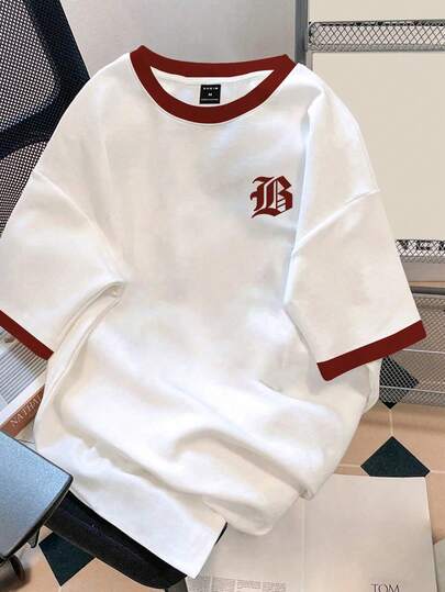 Claim Dot Camiseta de manga corta con estampado de letras de moda casual y de calle para uso diario y de oficina, verano