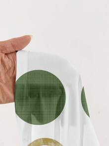 Rusticease Casual Minimalist Vacation Bohemian Elegant Romantic Retro Green Circle Polka Dot Print Pattern, Beach Outfit, Vacation Outfit, Summer Outdoor Women's Clothing, 2 Piece Loose Fitting Skirt And Top Set - Multicolor - View 6