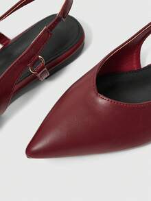 Sleekvia Women's Pointed Toe Casual Versatile Flat Shoes - Burgundy - View 9