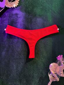 成熟迷人性感丁字裤 - 紅色 - 查看 8