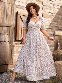 Ceyna 大码夏季度假碎花泡泡袖连衣裙，适合身材丰满的女士，款式包括野花连衣裙、茶会连衣裙、波西米亚风连衣裙等。这款连衣裙采用泡泡袖设计，尽显女性柔美气质，是夏季度假的理想之选。它既有乡村时尚风，又有波西米亚风情，适合各种身材。 - 彩色 - 查看 5