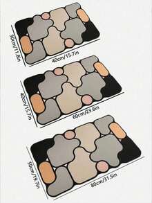 1pc Geometric Pattern Absorbent Doormat, Modern Anti-Slip Water Absorbing Carpet, Home Decor Entrance Mat, Silica Gel Bathroom Absorbent Mat Indoor Rug, Suitable For Home Decoration Flooring - Multicolor - View 11