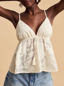 Travachic Women's Print Camisole Top - Apricot - View 6