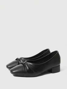 Sleekvia 女士休闲百搭低跟通勤鞋 - 黑色 - 查看 10