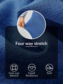 Flexra Women's Casual Fashion Street Chic Overlap Waist Split Thigh Denim Skirt - Blue - View 7