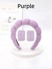 1PC Face Washing Headband Wristband Set For Women Skin Care Makeup Bubble Headband Teen Girl Gift Spa Self Care Facial Tools Beauty Skincare Cleansing - Multicolor - View 23